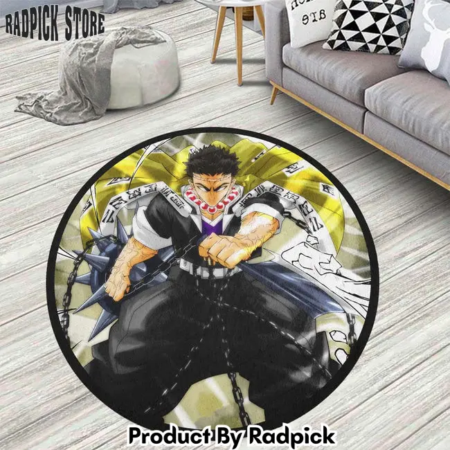 Gyomei himejima round rug custom demon slayer anime circle carpet  rp5954195